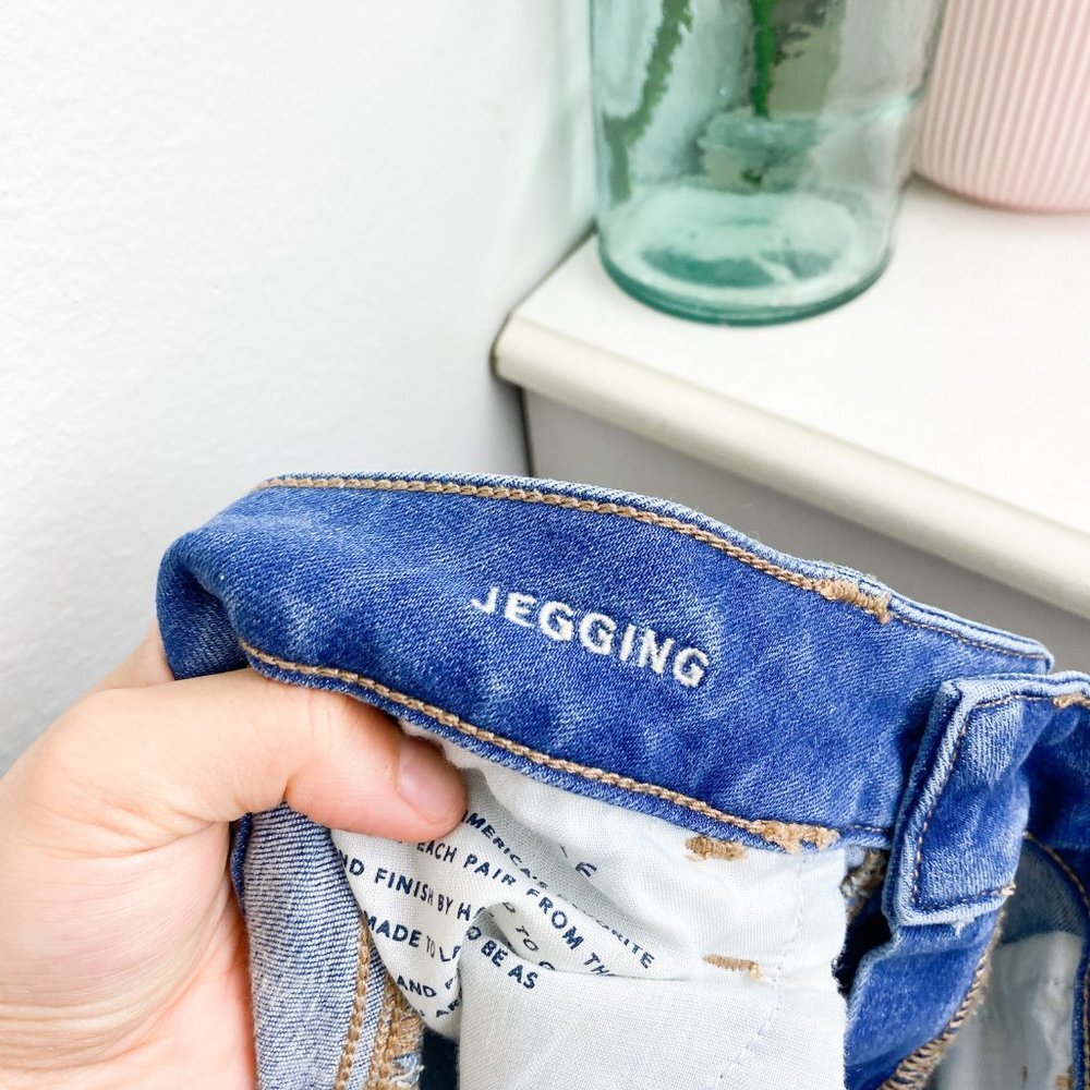 ⭐️ AMERICAN EAGLE Blue Jeggings Skinny Jeans 6 Long - Picture 8 of 8